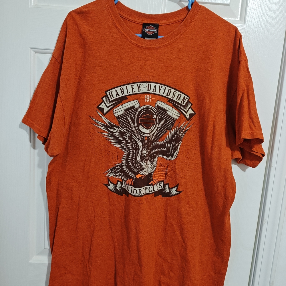 Harley-Davidson Bold Orange Tee with Eagle Graphic